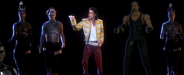 UndertakerLife's tweet image. L'Undertaker danse avec l’hologramme de Michael Jackson
