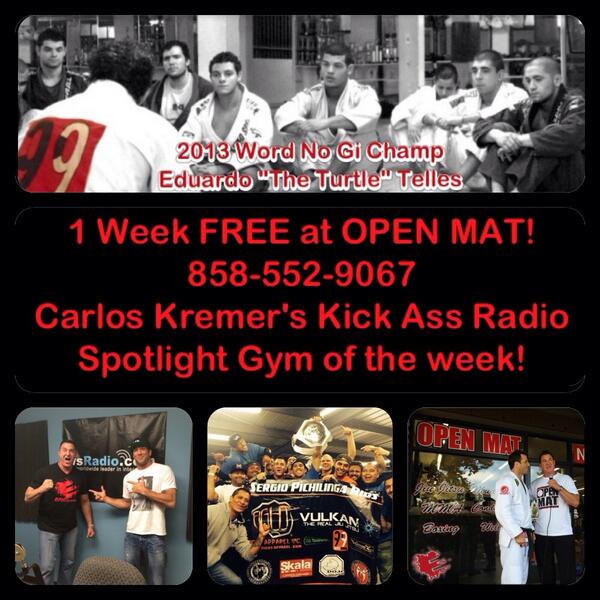 1week FREE...BJJ for life! Train w/the best at OPEN MAT #SanDiego! <a href="/Telles99/">Eduardo Telles</a> #BJJ #mma