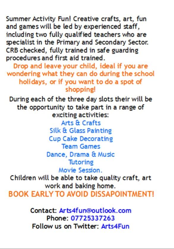 Arts4Fun's tweet image. #getarty #summerholidays