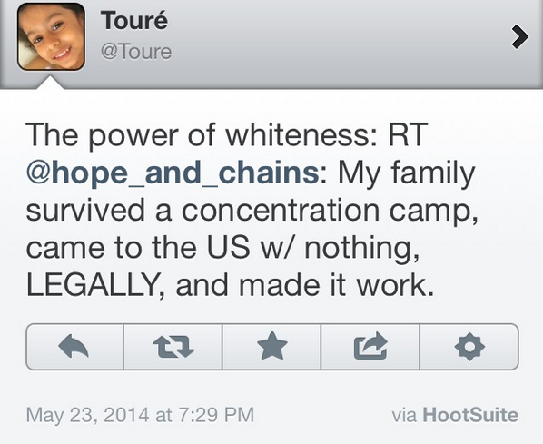 NBC's Toure to tp family survived a concentration camp - The power of whiteness