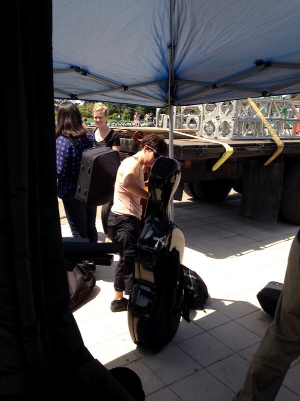 allaboutgeorge's tweet photo. Musicians with @AwesomeOrch set up at @EMF_Oakland #savethehenryj #Oakland http://t.co/HvqWFDRKwB