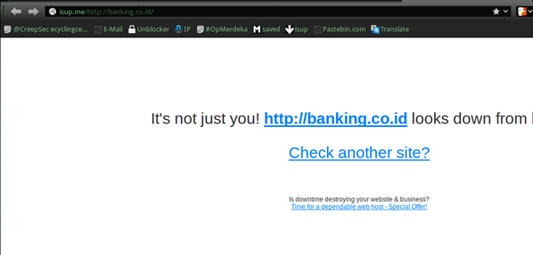AnonPYT's tweet photo. #TangoDown - #ServerOffline 
banking indonesia
#OpMerdeka
#FreeWestPaupa
@OpMerdeka 
By @AnonPYT http://t.co/CWuKusBgYR