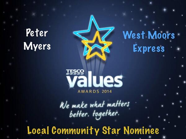 ExpressVA2014's tweet image. Peter Myers - Local Community Star - Read more about his amazing story on our Page facebook.com/TescoValuesAwa…