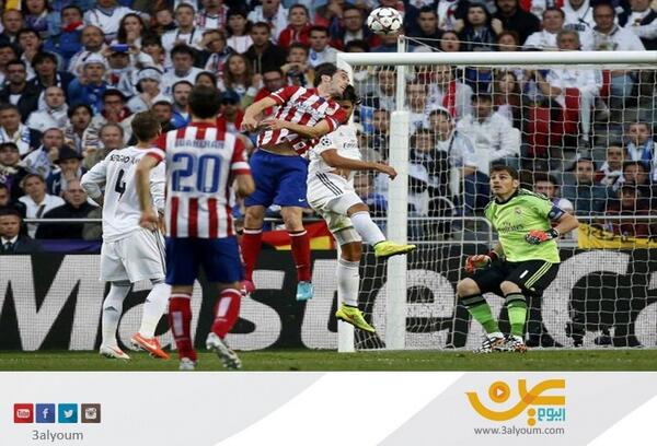 3alyoum's tweet photo. #نهائي_دوري_الابطال

 انتهاء الشوط الاول بتقدم #اتلتيكو_مدريد بهدف مقابل لا شي عن طريق اللاعب دياقو جودين

. http://t.co/mW0sJyLiL4