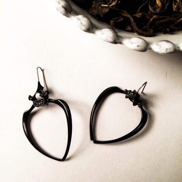 Delicate and dark. Just how we like our #accessories. #GrangeHall #Earrings #Jewelry
