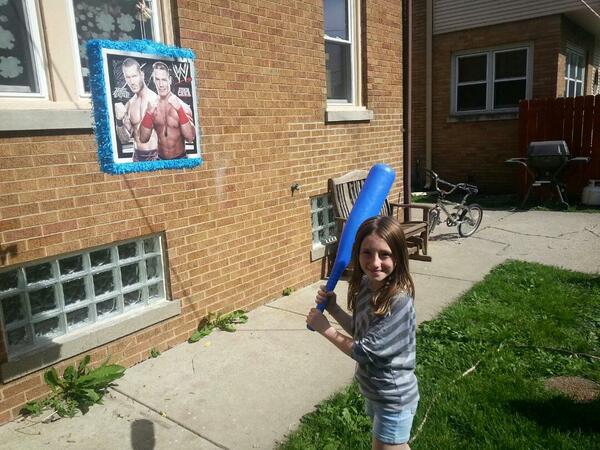 ArrantOne's tweet photo. @RandyOrton @JohnCena My niece insisted on a wrestling party for her birthday and was overly excited by this pinata. http://t.co/K0n0ph2zle