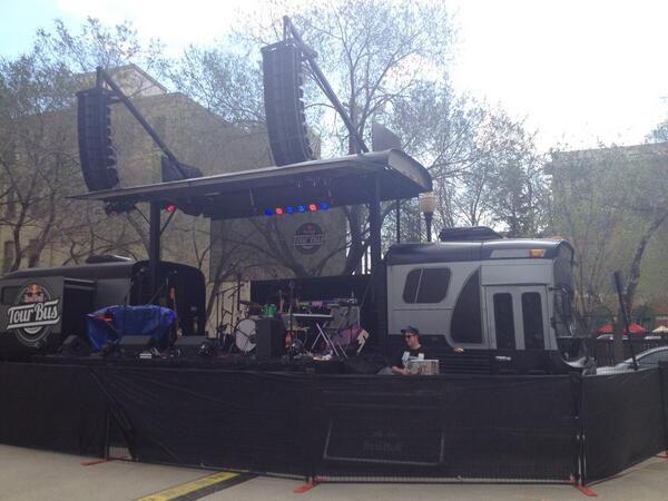 Had a great time playing on the #redbulltourbus ! Thanks to all who came out and didn't let the rain stop ya!