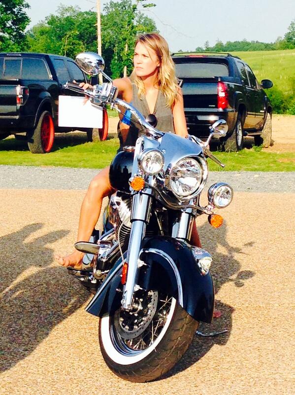 Carrie on motorbike