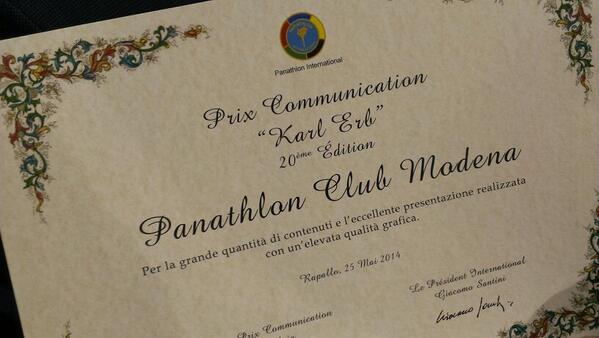 MediaMo's tweet photo. Un riconoscimento al lavoro di squadra di MediaMo: il Prix per la  migliore comunicazione integrata #panathlon ;-) http://t.co/AXc5Kz6G6A