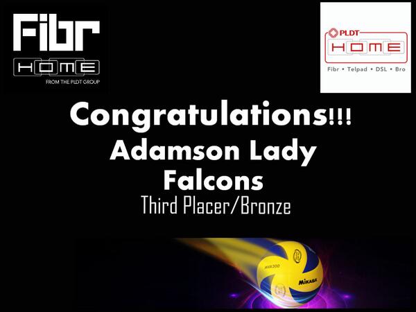 BalibolCentral's tweet photo. PLDT FIBR Congratulates @AdU_WVT @AdU_LadyFalcons for winning the Third place/Bronze! #Kudos #SVL11 http://t.co/ETD3MNhHG1