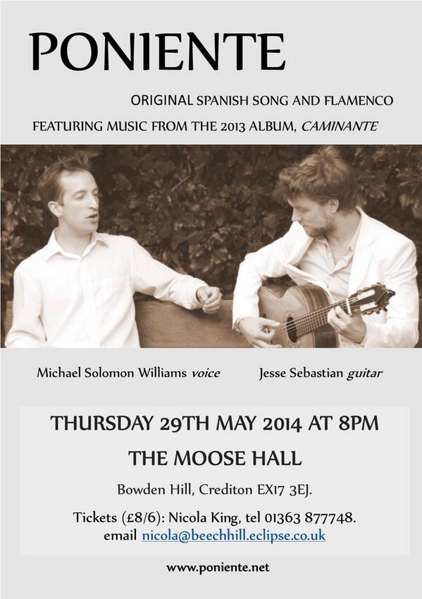 ponienteduo's tweet image. Crediton this Thursday - looking forward! @creditondevon @CreditonCourier @exetermusic @ExeterMusicLLC @UniofExeter