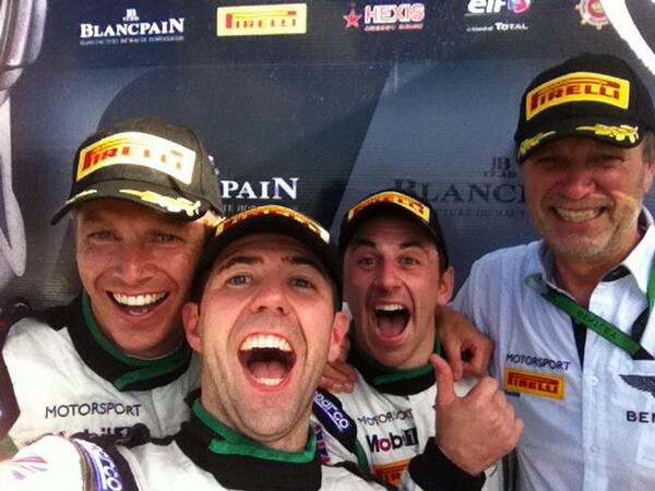 AndyMeyrick's tweet photo. Historic day for the new #BentleyBoys. First win ever for @BentleyComms @SilverstoneUK http://t.co/OdhRsHTQuu