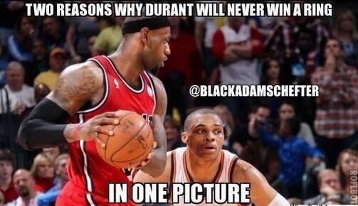 Here's two reasons Durant will never win a championship!