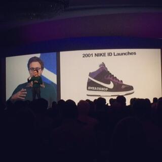 MahaShami's tweet photo. Jonah Peretti talks about his viral email exchange with Nike to print "sweatshop" on their shoes... #LiNC14 http://t.co/auuS65Ds7J