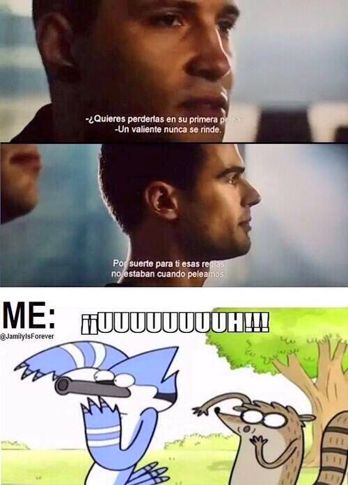 TweetDivergente's tweet photo. “Por suerte para ti esas reglas no estaban cuando peleamos” —Cuatro http://t.co/DSNjl631Uh