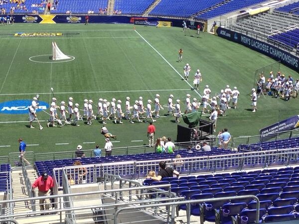SUSeaGulls's tweet photo. The @SeaGullLax team walking out for its #NCAA championship game against @TuftsAthletics on Sunday #NCAALax http://t.co/nk32rJEUTC
