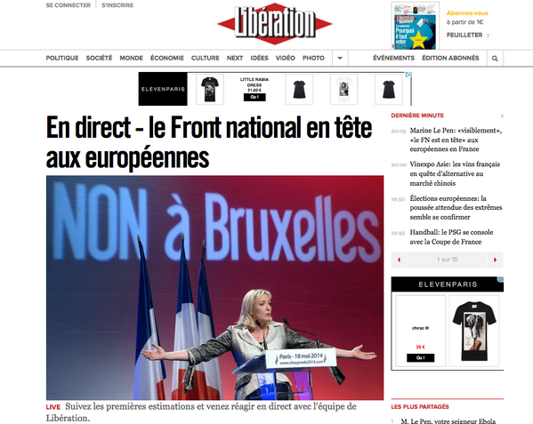 LaEtxebarria's tweet photo. La victoria del Frente Nacional en Francia es un enorme problema... europeo. #EP2014 http://t.co/zGcFuy6d3M