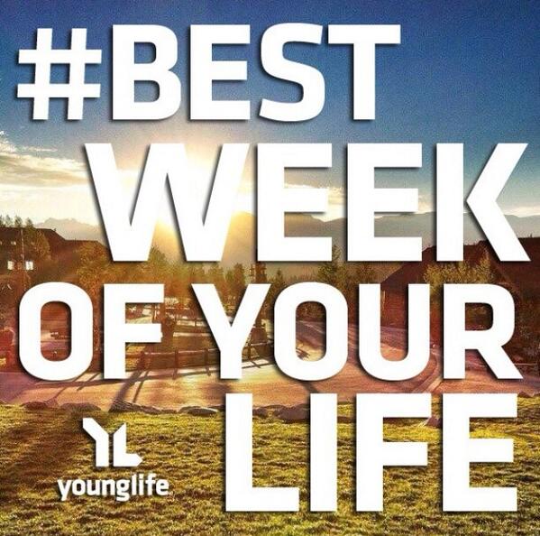 YoungLife's tweet photo. Today kicks off our first week of summer camping! Use #bestweekofyourlife for all your Young Life camp adventures! http://t.co/jQdG4kZC4w
