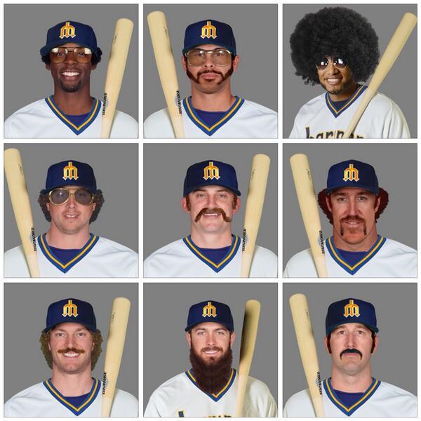 Mariners's tweet photo. ICYMI @MarinersVision: Some #Mariners79 headshots from yesterday's game. http://t.co/xwRm3FMkEq