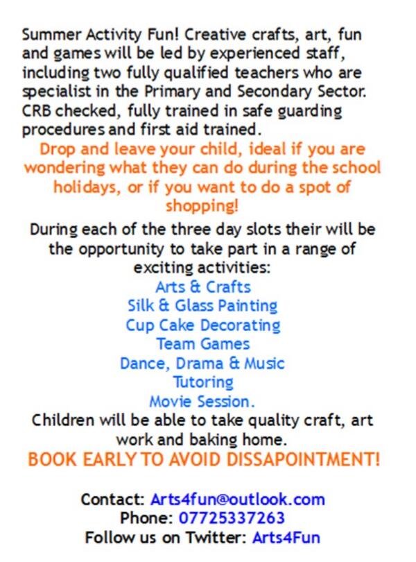 Arts4Fun's tweet image. Info @crosbyherald