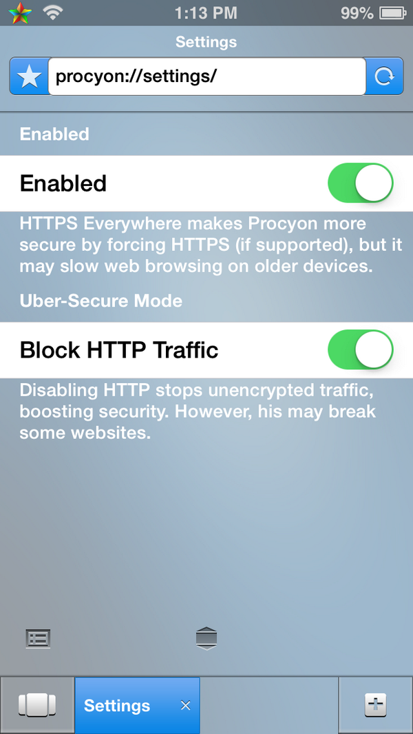 procyonapp's tweet photo. Procyon 3’s HTTPS Everywhere settings panel. http://t.co/jfR3P8iPIk
