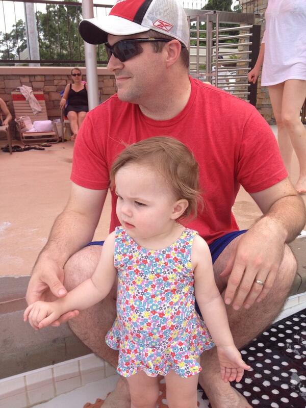 staceygresham's tweet image. First time at the community pool