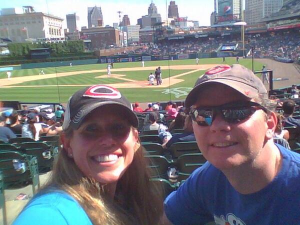 Lisa_Blalock's tweet photo. Tigers getting blown out means we bootlegged some great seats! http://t.co/UlGC6SSI9u