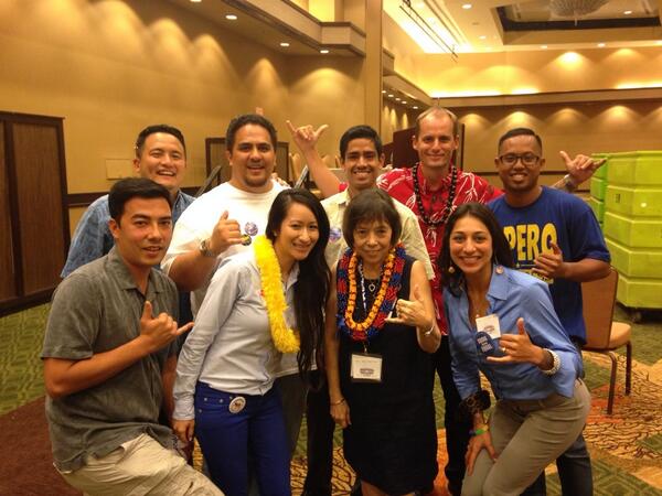 DylanHooser's tweet image. Hawaii Young Democrats with our New State Democrat Chair! #hidems2014 @HawaiiDems @friendsofkalei @leeona_leeona