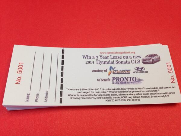 Support <a href="/LIPronto/">Pronto of LI</a> purchase a car raffle ticket !!!
