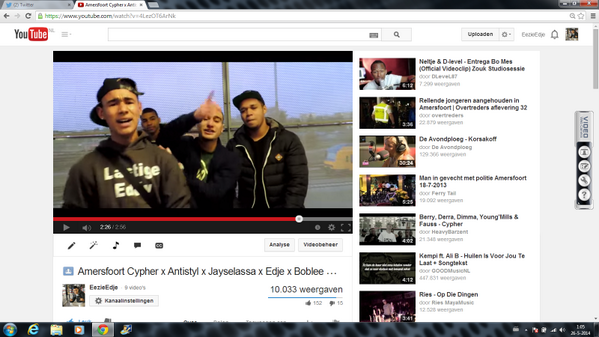Amersfoort Cypher, precies 10.033 views.