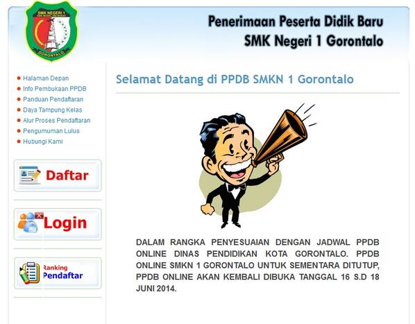 SMK1GORONTALO's tweet image. #Info PPDB online #SMK1GOROTALO untuk sementara ditutup, PPDB online akan kembali dibuka tanggal 16 s.d 18 juni 2014