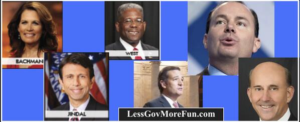 LessGovMoreFun's tweet photo. . Looking forward to hearing @SenTedCruz, @SenMikeLee, @bobbyJindahl, @AllenWest @MicheleBachmann, more #RLC14 #WAAR http://t.co/GM6t4pe19j