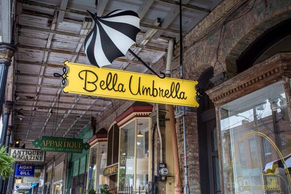 Our New Sign at Bella Umbrella on Magazine Street!