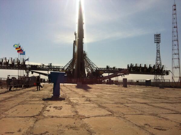 Von hier startete Gagarin 1961, am Mittwoch soll <a href="/Astro_Alex/">Alexander Gerst</a> abheben. Technik auch gleich. #SPONbaikonur