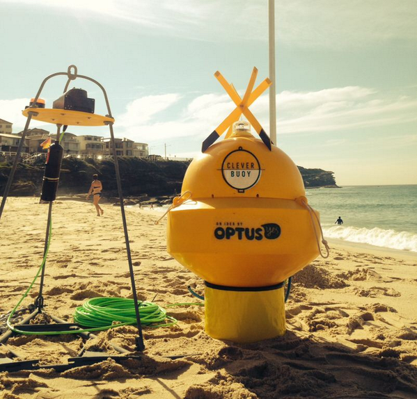 Optus's tweet photo. Introducing #CleverBuoy. A R&amp;D project to develop a smart ocean buoy to detect sharks: http://t.co/UQ9VG9Kf0t #Yes http://t.co/zy8R30z5tk