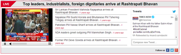 aseem's tweet photo. #ModiCabinet #ModiSarkar #ModiEraBegins Eager to roll in the #achhedin @timesnow is using time travel! -1 year? :P http://t.co/W2TG5Rzqd8