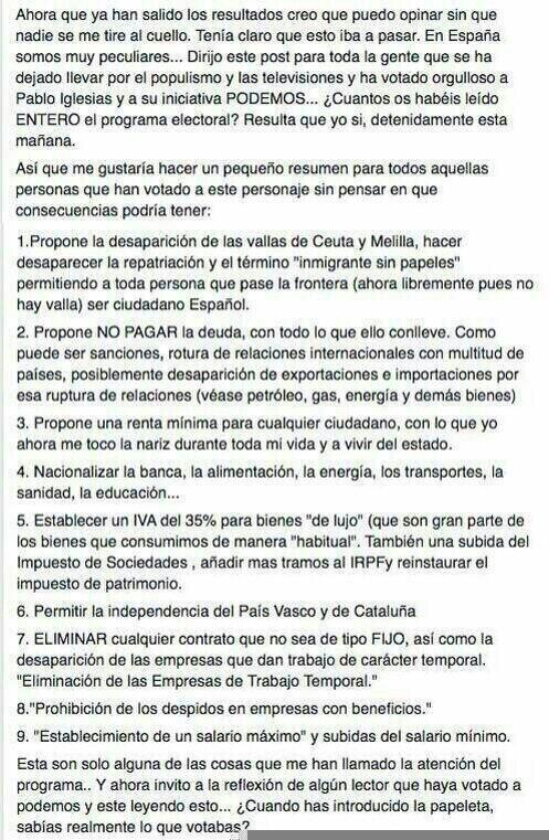 En serio es esto lo que quereis?? #PabloIglesiasNoMeRepresenta