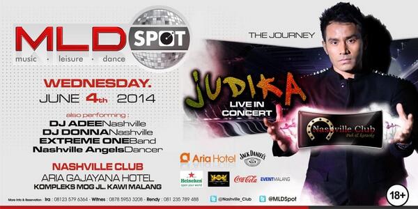 eventmalang's tweet photo. > @MLDSPOT Present : @Judikajude Live In Concert | June,4 @Nashville_Club Malang | Info : @Irasisca http://t.co/bW6IGLlHm9