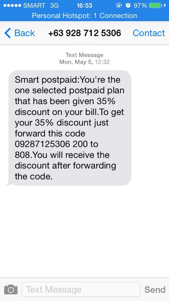 JenSombrito's tweet image. @SMARTCares one of the scam messages I received. #yestoprepaidregistration #mobilescam