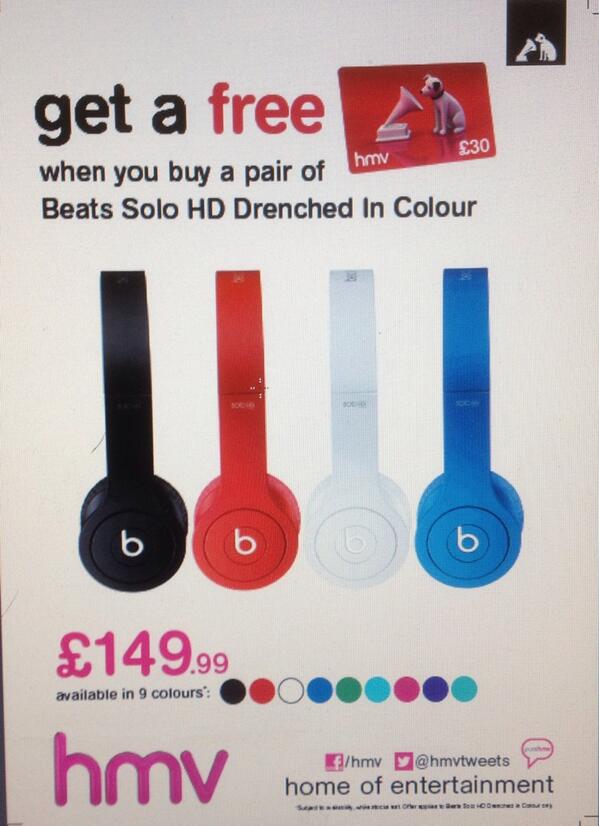 Grab a free £30 gift card when you purchase a pair of #beatssolohd drenched in colour!! <a href="/insouthport/">In Southport</a> #southport