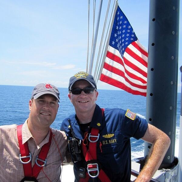 August 2010.  150 miles east of Jacksonville, FL on the bridge of the #USSVirginia, just... ift.tt/1kEf2Gw