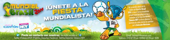 TabascoHOY's tweet photo. ¿Vas al mundial? Comparte con @TabascoHOY tus experiencias y vivencias ¡Únete a la fiesta mundialista! Contáctanos ➪ http://t.co/83ztMnWaTe
