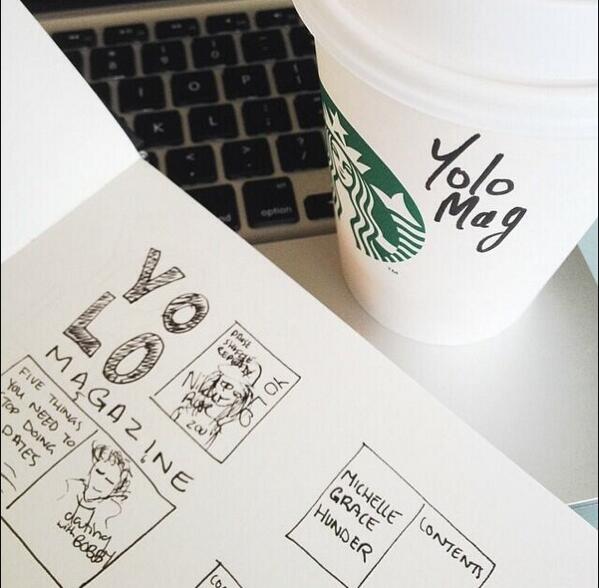 YOLO's first issue is up &amp; live. No rest for the wicked though 🙊.. YOLO Magazine No.2 July 23rd! #starbucks #yolo