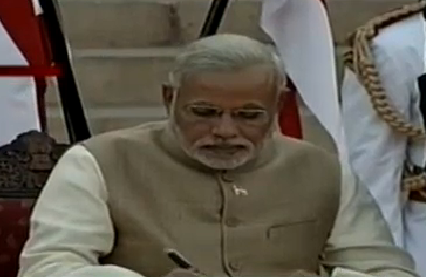 Congratulations India!  <a href="/narendramodi/">Narendra Modi</a> took oath as the PM of the world's largest democracy! Now signing  #MyPMNaMo