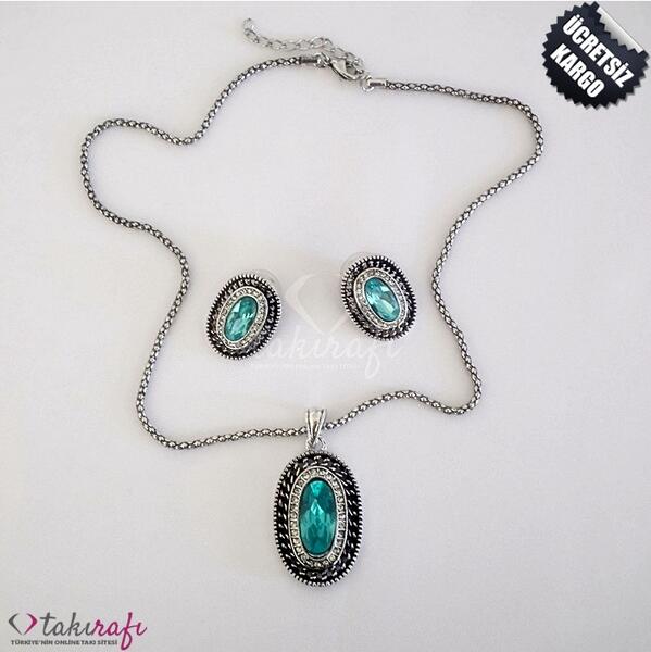 #Gümüş Kap.#Turkuaz Kristal #Kolye #Küpe Seti en uygun fiyata TakiRafi.com'da!
goo.gl/SZUfrJ
#takı