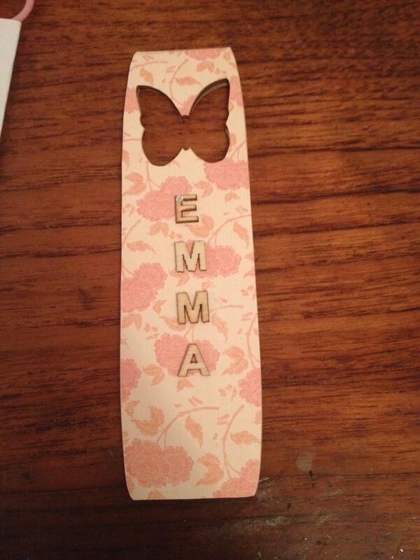 New butterfly item. Now making bookmarks with names on, they are £2 each plus 5p per letter, paper patters vary