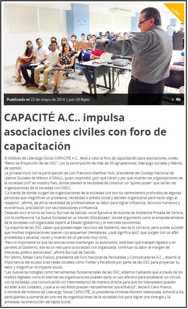 HilloAvanza's tweet photo. Compartimos nota publicada en el @PortalEhui "Foro de capacitación" @conalsonora @armindamv @JoseJavierLS @germanbl http://t.co/o6TjdCivzT