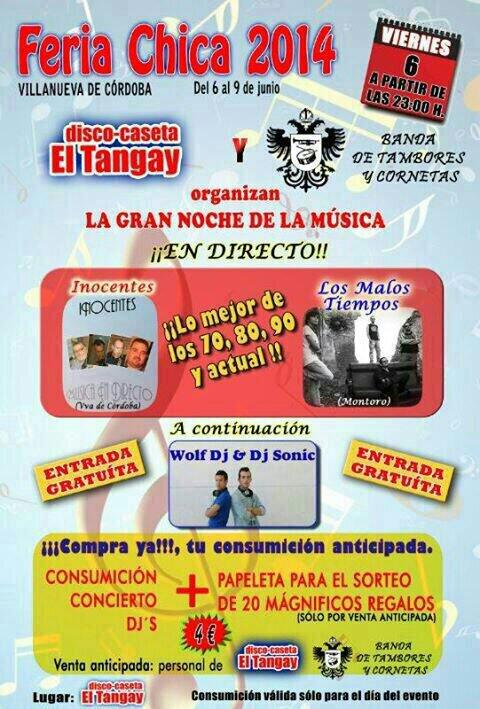 Compra ya tu consumicion anticipada + ticket sorteo de 20 regalos y dísfruta d todo esto en Disco-Caseta "El Tangay"