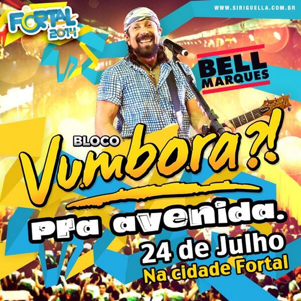 SIRIGUELLAOF's tweet photo. #vumbora faltam 59 dias pra alegria tomar conta da Cidade Fortal!!! @BellMarques em 4 noites de festa!!! http://t.co/7IeogfljXk