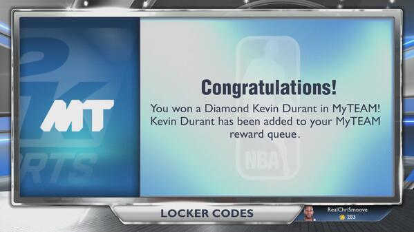 ChrisSmoove's tweet photo. Diamond Kevin Durant Giveaway! Happy Memorial Day! N14PS-LL9SH-GQAK*-HQX6B-E6UEE  The star is a number between 1-9 http://t.co/dg3BUwzVOG